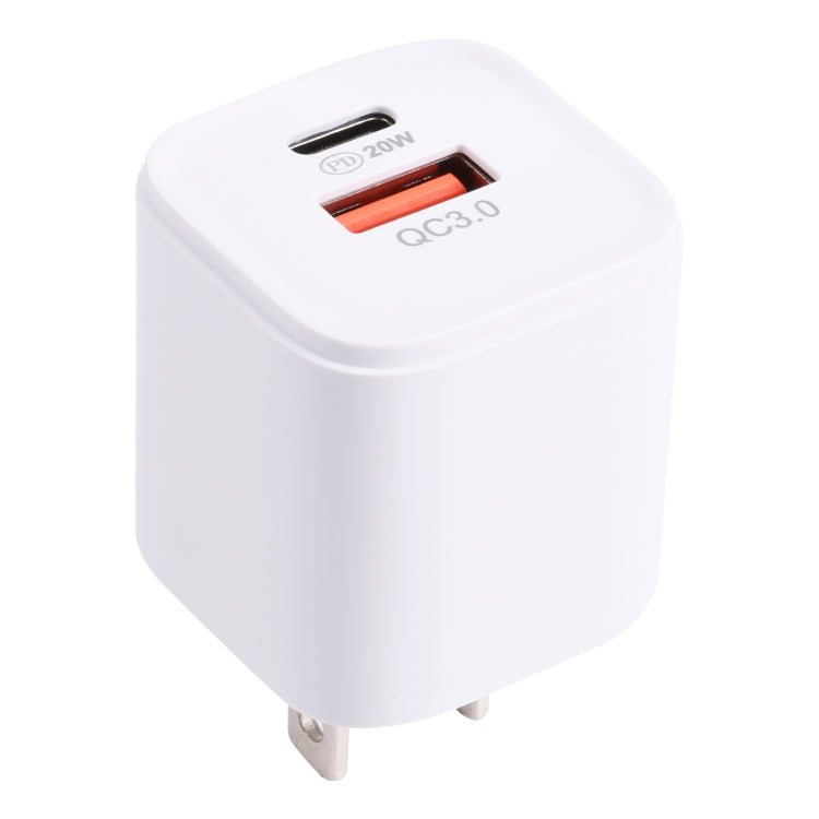 20WACB 20W QC3.0 + PD Quick Charger, Plug Specification:US Plug(White) - USB Charger by buy2fix | Online Shopping UK | buy2fix