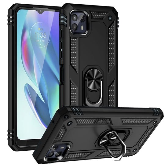 Pour Motorola Moto G50 5G Étui de protection antichoc TPU + PC avec support rotatif à 360 degrés (noir)