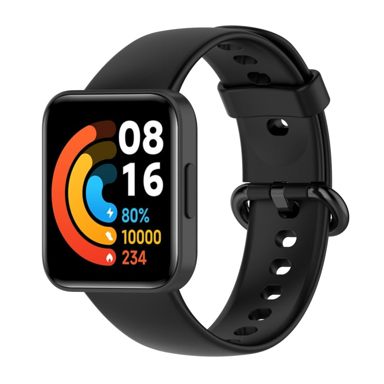 For Xiaomi Redmi Watch 2 Solid Color Silicone Strap Watch Band(Black) - Watch Bands by buy2fix | Online Shopping UK | buy2fix