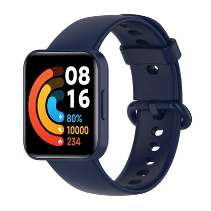For Xiaomi Redmi Watch 2 Solid Color Silicone Strap Watch Band(Dark Blue) - Watch Bands by buy2fix | Online Shopping UK | buy2fix