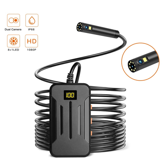 F300 5.5mm IP68 Waterproof HD Dual Cameras Digital Endoscope, Length:10m Hard Cable(Black) -  by buy2fix | Online Shopping UK | buy2fix