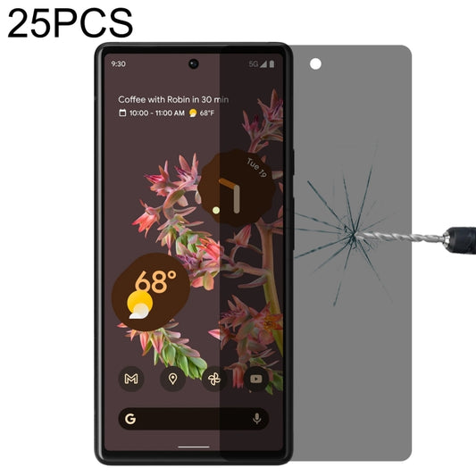 For Google Pixel 6 25pcs 0.3mm 9H Surface Hardness 3D Curved Surface Privacy Glass Film - Google Tempered Glass by buy2fix | Online Shopping UK | buy2fix