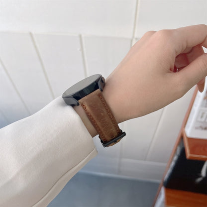 20mm Crazy Horse Texture Frosted Leather Strap Watch Band(Dark Brown) - Watch Bands by buy2fix | Online Shopping UK | buy2fix