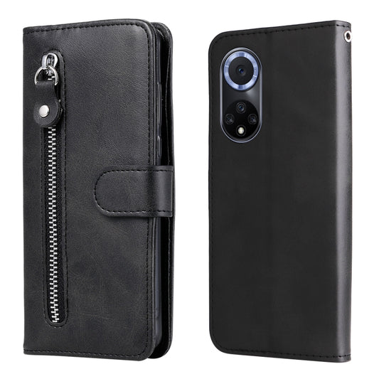 For Huawei nova 9 / Honor 50 5G Calf Texture Zipper Horizontal Flip Leather Phone Case(Black) by buy2fix