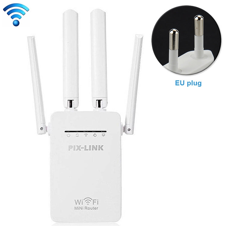 Wireless Smart WiFi Router Repeater with 4 WiFi Antennas, Plug Specification:EU Plug(White) by buy2fix