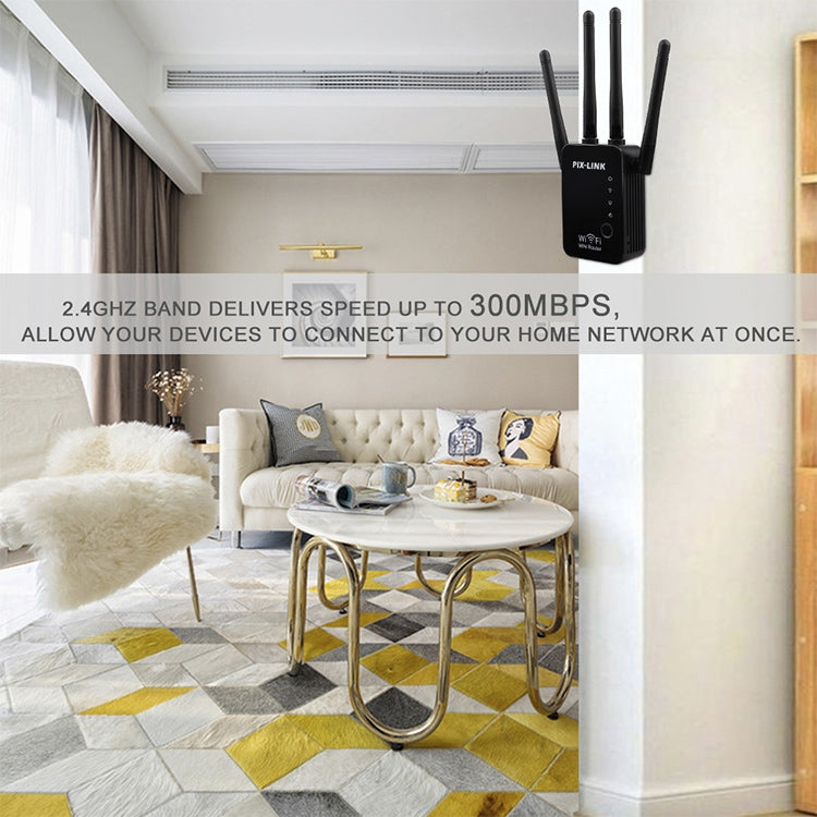 Wireless Smart WiFi Router Repeater with 4 WiFi Antennas, Plug Specification:US Plug(White) by buy2fix