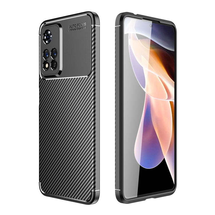 For Xiaomi Redmi Note 11 Pro China Version Carbon Fiber Texture Shockproof TPU Phone Case(Black) by buy2fix