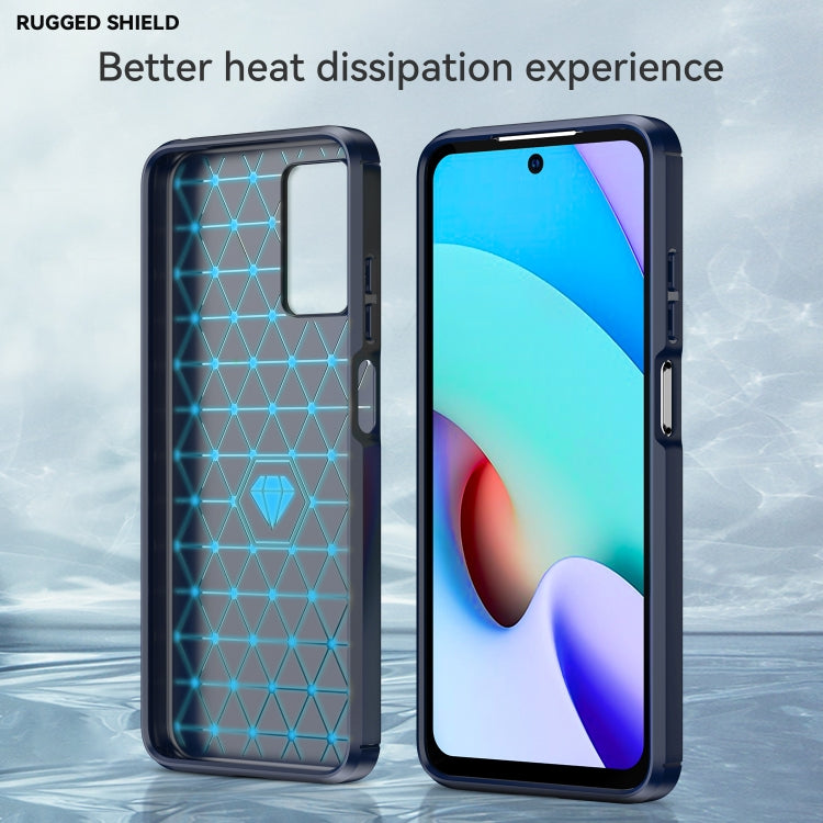 For Xiaomi Redmi Note 11 Brushed Texture Carbon Fiber TPU Phone Case(Blue) by buy2fix