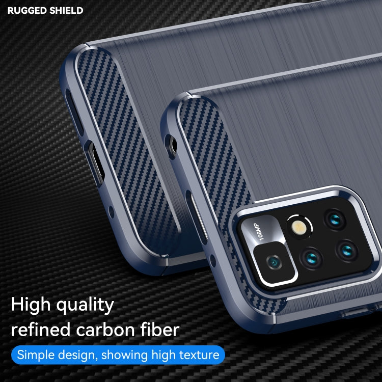 For Xiaomi Redmi Note 11 Brushed Texture Carbon Fiber TPU Phone Case(Blue) by buy2fix
