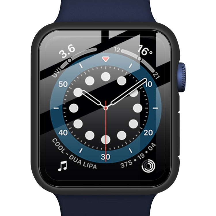 IMAK Shockproof PC Protective Case with Tempered Glass Film For Apple Watch Series 6 & SE & 5 & 4 44mm(Black) - Watch Cases by imak | Online Shopping UK | buy2fix