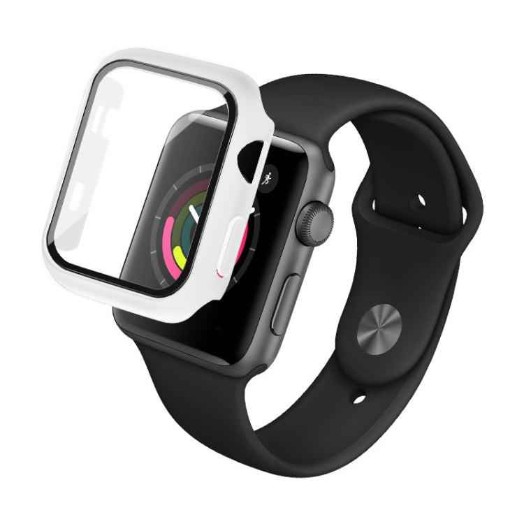 IMAK Shockproof PC Protective Case with Tempered Glass Film For Apple Watch Series 3 & 2 & 1 42mm(White) - Watch Cases by imak | Online Shopping UK | buy2fix