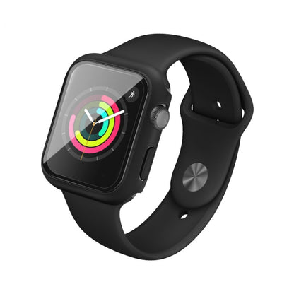 IMAK Shockproof PC Protective Case with Tempered Glass Film For Apple Watch Series 3 & 2 & 1 42mm(Black) - Watch Cases by imak | Online Shopping UK | buy2fix