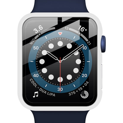 IMAK Shockproof PC Protective Case with Tempered Glass Film For Apple Watch Series 6 & SE & 5 & 4 40mm(White) - Watch Cases by imak | Online Shopping UK | buy2fix