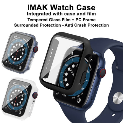 IMAK Shockproof PC Protective Case with Tempered Glass Film For Apple Watch Series 6 & SE & 5 & 4 40mm(White) - Watch Cases by imak | Online Shopping UK | buy2fix