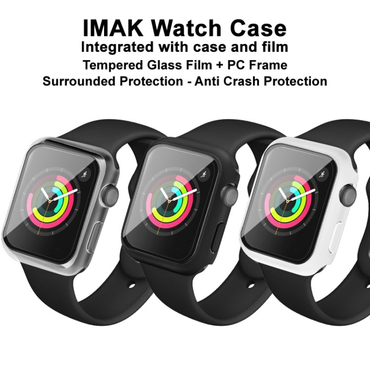 IMAK Shockproof PC Protective Case with Tempered Glass Film For Apple Watch Series 3 & 2 & 1 38mm(White) - Watch Cases by imak | Online Shopping UK | buy2fix