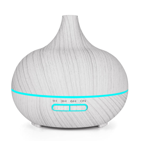 USB 400ml Wood Texture Fragrance Machine Pointed Mouth Humidifier Automatic Alcohol Sprayer with Colorful LED Light(White) - Air Purifiers & Accessories by buy2fix | Online Shopping UK | buy2fix