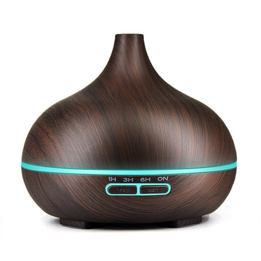 USB 400ml Wood Texture Fragrance Machine Pointed Mouth Humidifier Automatic Alcohol Sprayer with Colorful LED Light & Remote Control(Coffee) - Air Purifiers & Accessories by buy2fix | Online Shopping UK | buy2fix