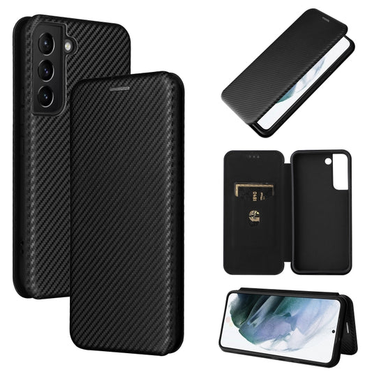 For Samsung Galaxy S22 Carbon Fiber Texture Horizontal Flip Leather Phone Case(Black) - Galaxy S22 5G Cases by buy2fix | Online Shopping UK | buy2fix