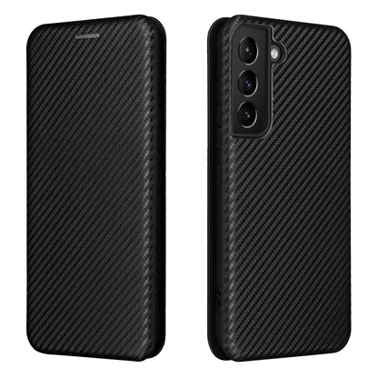 For Samsung Galaxy S22 Carbon Fiber Texture Horizontal Flip Leather Phone Case(Black) - Galaxy S22 5G Cases by buy2fix | Online Shopping UK | buy2fix