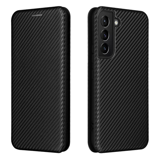 For Samsung Galaxy S22 Carbon Fiber Texture Horizontal Flip Leather Phone Case(Black) - Galaxy S22 5G Cases by buy2fix | Online Shopping UK | buy2fix
