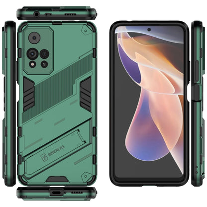 For Xiaomi Redmi Note 11 Pro / Note 11 Pro+ Punk Armor 2 in 1 PC + TPU Shockproof Phone Case with Invisible Holder(Green) by buy2fix