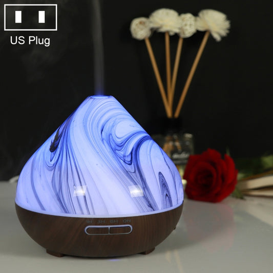400ml Volcano Shape Humidifier Glass Aromatherapy Machine Automatic Alcohol Sprayer, Plug Specification:US Plug(Coffee) - Air Purifiers & Accessories by buy2fix | Online Shopping UK | buy2fix