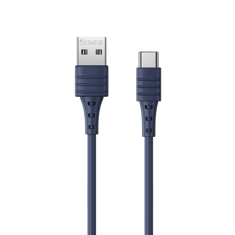 REMAX RC-179a 2.4A Type-C / USB-C High Elastic TPE Fast Charging Data Cable, Length: 1m(Blue) - USB-C & Type-C Cable by REMAX | Online Shopping UK | buy2fix