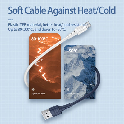 REMAX RC-179a 2.4A Type-C / USB-C High Elastic TPE Fast Charging Data Cable, Length: 1m(White) - USB-C & Type-C Cable by REMAX | Online Shopping UK | buy2fix
