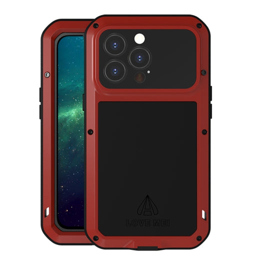 For iPhone 13 Pro LOVE MEI Metal Shockproof Life Waterproof Dustproof Protective Phone Case (Red) - iPhone 13 Pro Cases by LOVE MEI | Online Shopping UK | buy2fix
