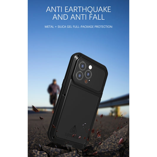 For iPhone 13 Pro LOVE MEI Metal Shockproof Life Waterproof Dustproof Protective Phone Case (Red) - iPhone 13 Pro Cases by LOVE MEI | Online Shopping UK | buy2fix