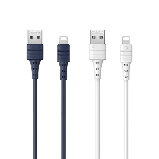 REMAX RC-179i 2.4A 8 Pin High Elastic TPE Fast Charging Data Cable, Length: 1m(Blue) - Normal Style Cable by REMAX | Online Shopping UK | buy2fix