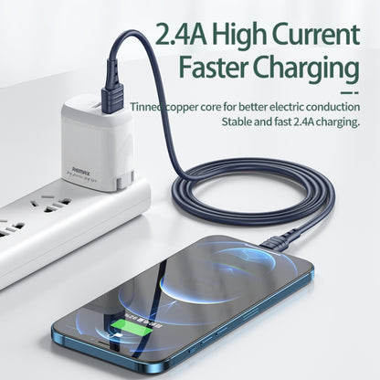 REMAX RC-179i 2.4A 8 Pin High Elastic TPE Fast Charging Data Cable, Length: 1m(Blue) - Normal Style Cable by REMAX | Online Shopping UK | buy2fix