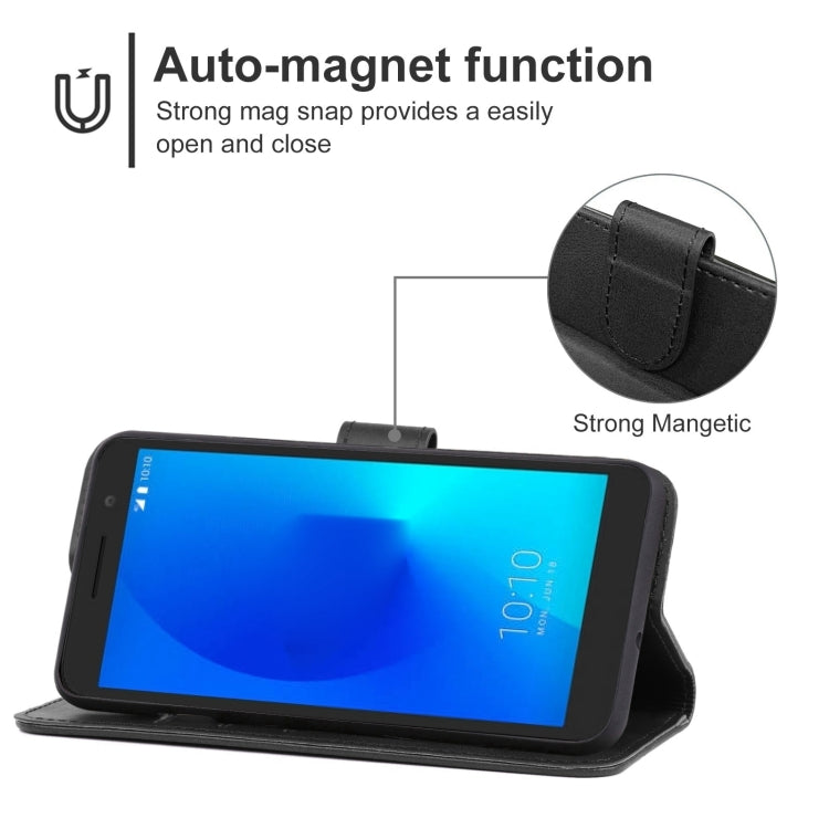 Leather Phone Case For Alcatel 1/1 2019&2021 / Vodafone Smart E9(Black) - Alcatel Cases by buy2fix | Online Shopping UK | buy2fix