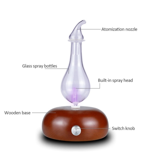 Wood Essential Oil Diffuser Aromatherapy Machine Automatic Alcohol Sprayer, Plug Specification:EU Plug(Dark Brown) - Air Purifiers & Accessories by buy2fix | Online Shopping UK | buy2fix