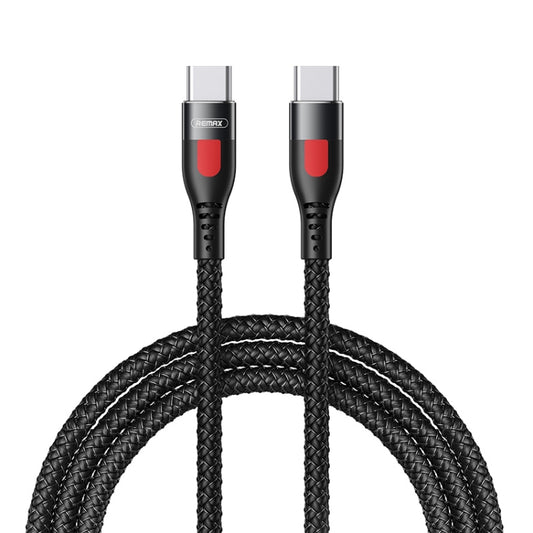 REMAX RC-195 Lesu Series PD 65W USB-C / Type-C to USB-C / Type-C Fast Charging Data Cable, Cable Length: 1m(Black) - USB-C & Type-C Cable by REMAX | Online Shopping UK | buy2fix