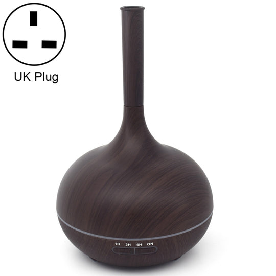 Creative Fragrance Machine Pointed Mouth Humidifier Automatic Alcohol Sprayer with Colorful LED Light, Plug Specification:UK Plug(Dark Brown)