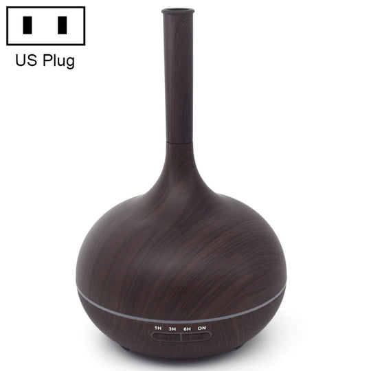 Creative Fragrance Machine Pointed Mouth Humidifier Automatic Alcohol Sprayer with Colorful LED Light, Plug Specification:US Plug(Dark Brown)