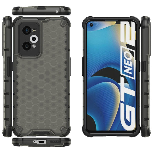 For OPPO Realme GT Neo2 5G Shockproof Honeycomb PC + TPU Phone Case(Black) - Realme Cases by buy2fix | Online Shopping UK | buy2fix