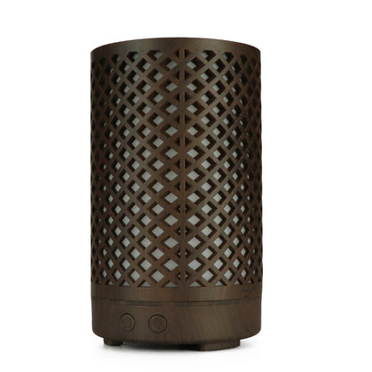 USB 200ml Hollow-out Forest Pattern Wooden Essential Oil Aromatherapy Machine Ultrasonic Humidifier Automatic Alcohol Sprayer(Dark Brown-1) - Air Purifiers & Accessories by buy2fix | Online Shopping UK | buy2fix