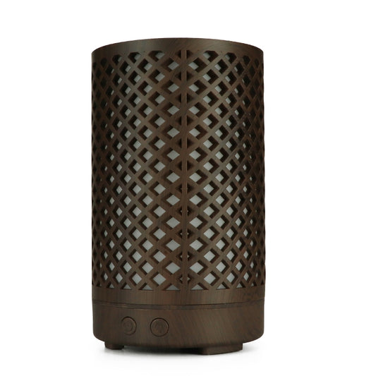 USB 200ml Hollow-out Forest Pattern Wooden Essential Oil Aromatherapy Machine Ultrasonic Humidifier Automatic Alcohol Sprayer(Dark Brown-1) - Air Purifiers & Accessories by buy2fix | Online Shopping UK | buy2fix