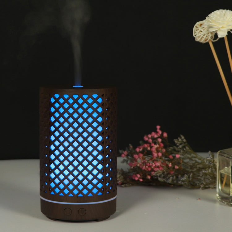 USB 200ml Hollow-out Forest Pattern Wooden Essential Oil Aromatherapy Machine Ultrasonic Humidifier Automatic Alcohol Sprayer(Dark Brown-1) - Air Purifiers & Accessories by buy2fix | Online Shopping UK | buy2fix