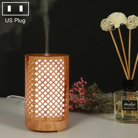 200ml Hollow-out Forest Pattern Wooden Essential Oil Aromatherapy Machine Ultrasonic Humidifier Automatic Alcohol Sprayer, Plug Specification:US Plug(Light Brown-1) - Air Purifiers & Accessories by buy2fix | Online Shopping UK | buy2fix