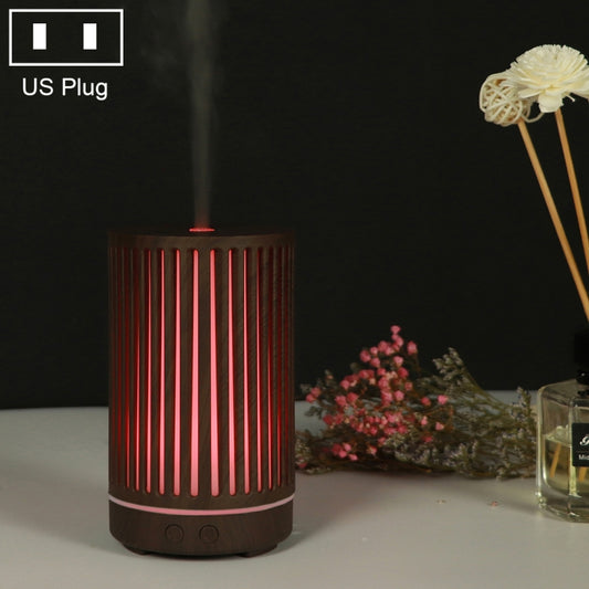 200ml Hollow-out Forest Pattern Wooden Essential Oil Aromatherapy Machine Ultrasonic Humidifier Automatic Alcohol Sprayer, Plug Specification:US Plug(Dark Brown-2) - Air Purifiers & Accessories by buy2fix | Online Shopping UK | buy2fix
