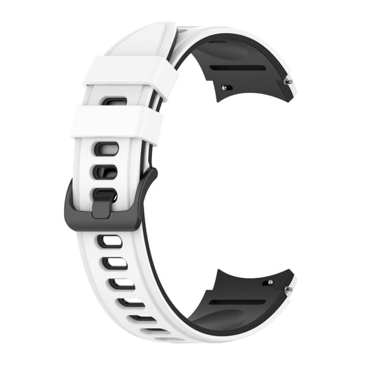 For Samsung Galaxy Watch4 Classic 42mm / 46mm Two-color Silicone Strap Watch Band(White Black) - Watch Bands by buy2fix | Online Shopping UK | buy2fix
