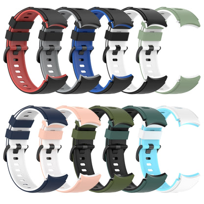 For Samsung Galaxy Watch4 Classic 42mm / 46mm Two-color Silicone Strap Watch Band(White Black) - Watch Bands by buy2fix | Online Shopping UK | buy2fix
