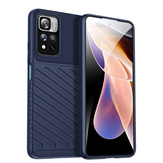 For Xiaomi Redmi Poco M4 Pro 5G Thunderbolt Shockproof TPU Soft Phone Case(Blue)