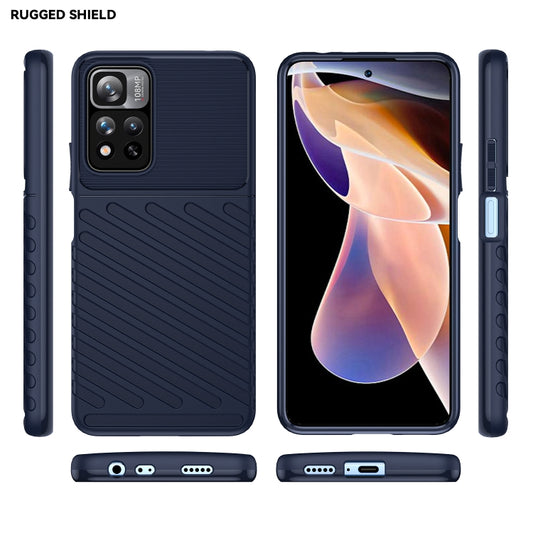For Xiaomi Redmi Poco M4 Pro 5G Thunderbolt Shockproof TPU Soft Phone Case(Blue) - Xiaomi Cases by buy2fix | Online Shopping UK | buy2fix