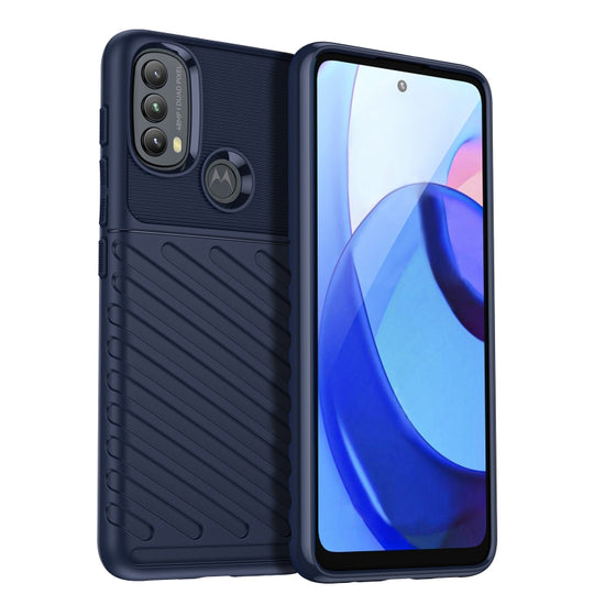 For Motorola Moto E20 / E30 / E40 Thunderbolt Shockproof TPU Soft Phone Case(Blue)