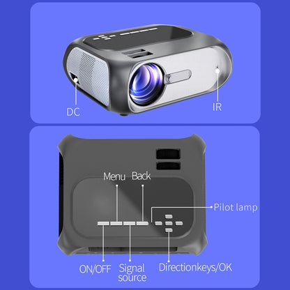 T7 1920x1080P 200 ANSI Portable Home Theater LED HD Digital Projector, Same Screen Version, UK Plug(Black) - LED Projector by buy2fix | Online Shopping UK | buy2fix