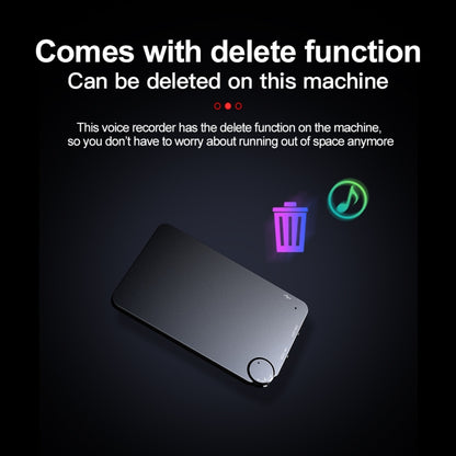 K2 Portable Ultra-thin Card Voice Recorder, Capacity:16GB(Black) - Other Style by buy2fix | Online Shopping UK | buy2fix